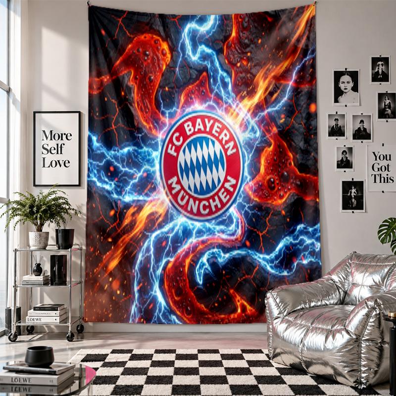 Bayern München Veggteppe Hjemmeinnredning Vegghengende Stoff for Soverom Stue Bakgrunn