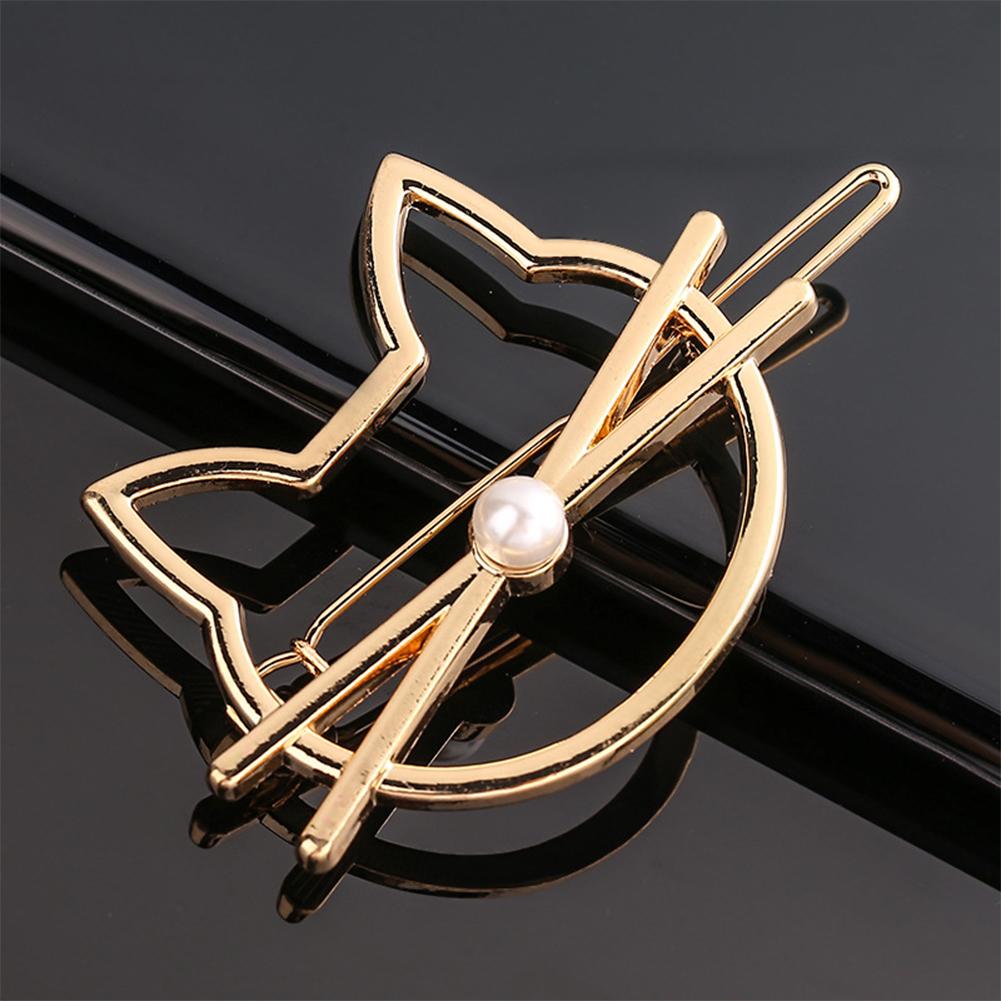 Simple Versatile Alloy Hollow Hair Clip Multiple Shaped Bangs Hairpin Headwear Hair Accessory for Female