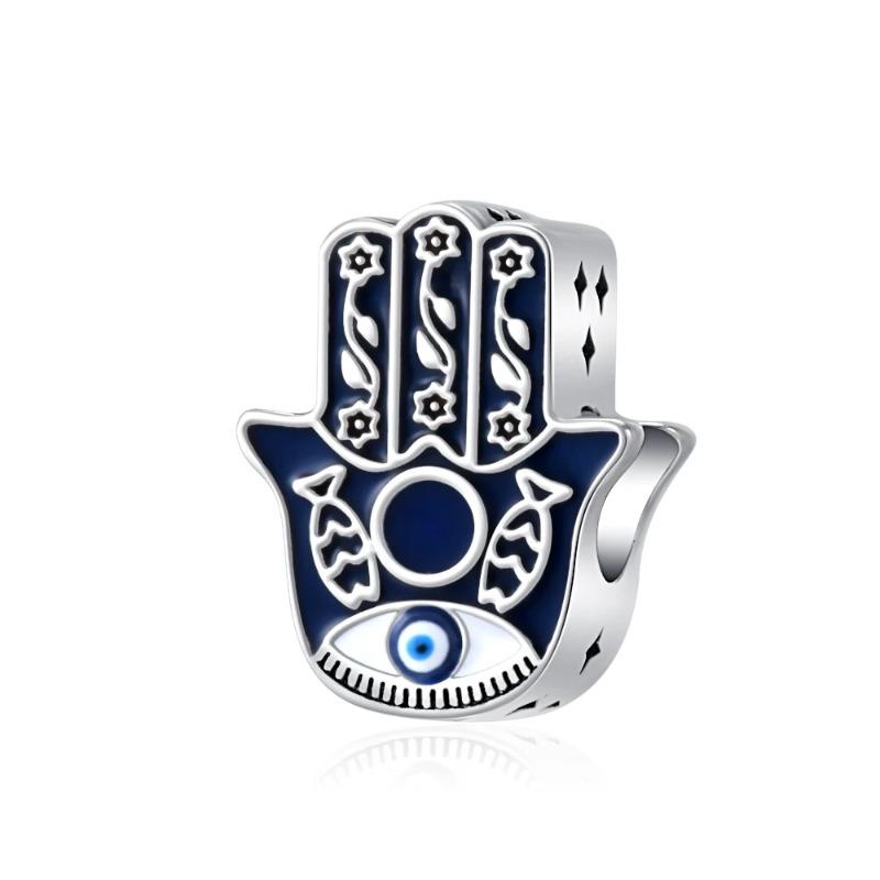 925 Silver Eye of Greece Devil Pendant Charm Bead for DIY Women Jewelry Bracelet Necklace