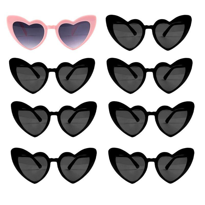 6/8pairs Vintage Heart Shaped Sunglasses Bachelorette Bride Bridesmaid glasses Wedding Bridal Shower Decor woman Hen party gifts 5
