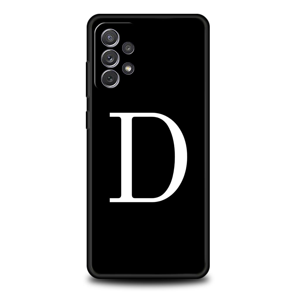 Initial Letter A Z Phone Case For Samsung Galaxy A17 A07 A55 A35 A25 A15 A05 A33 A31 A23 A21s A13 A41 A73 A53 A51 A71 A03 Cover