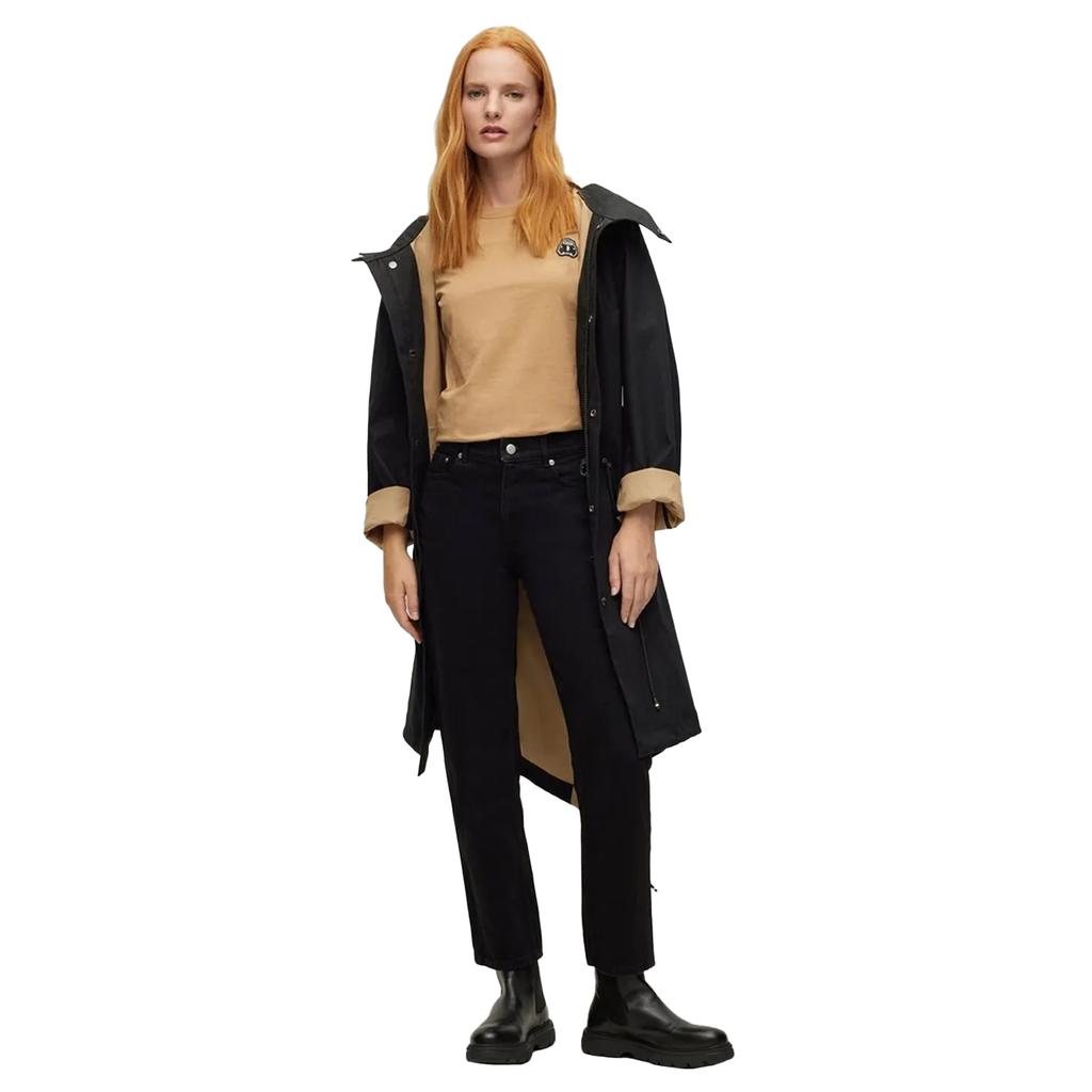 Hugo Boss Kadın/Bayan Deri Yama Crop Düz Kesim Kot