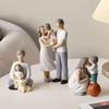 Nordic Style Creative Resin Family Figurines – Couple and Child Home Decor Ornament, Happy Family Sculpture Gift
