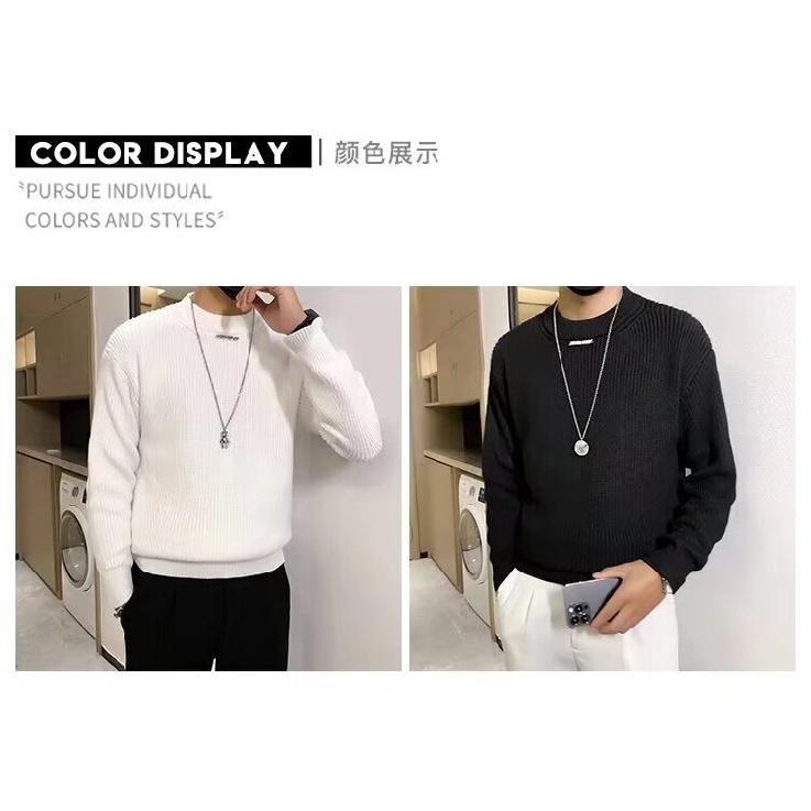 Pánský svetr Jaro 2024 Patchwork Různé barvy K pokožce šetrná látka Módní Všestranný top Ležérní S dlouhým rukávem Spodní tričko