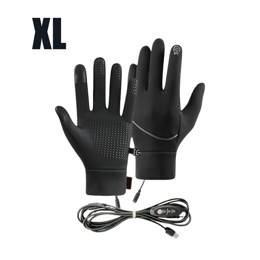 

Heated Gloves For Women men Windproof USB Skiing Heating Gloves Mitts With 3 Adjustable Temperature For Cycling Outdoor Sports M чёрный