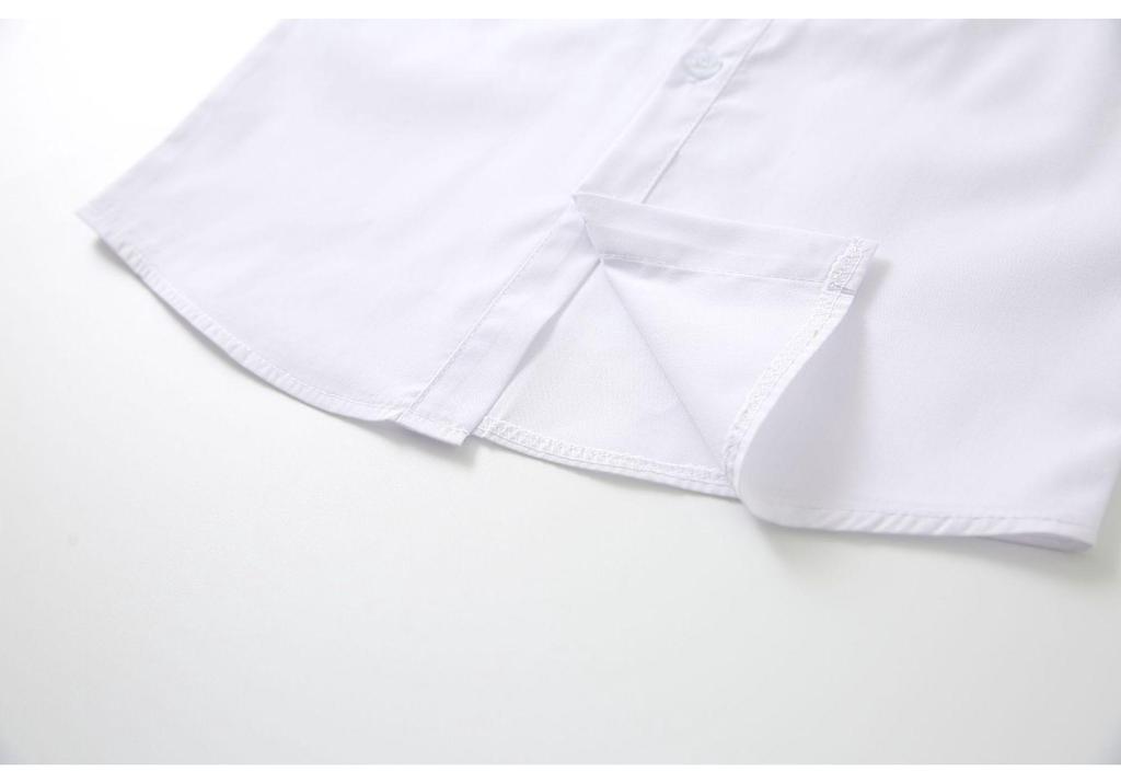 Unisex Kinder weißes Faltenhemd - Schrumpf- & knitterarm