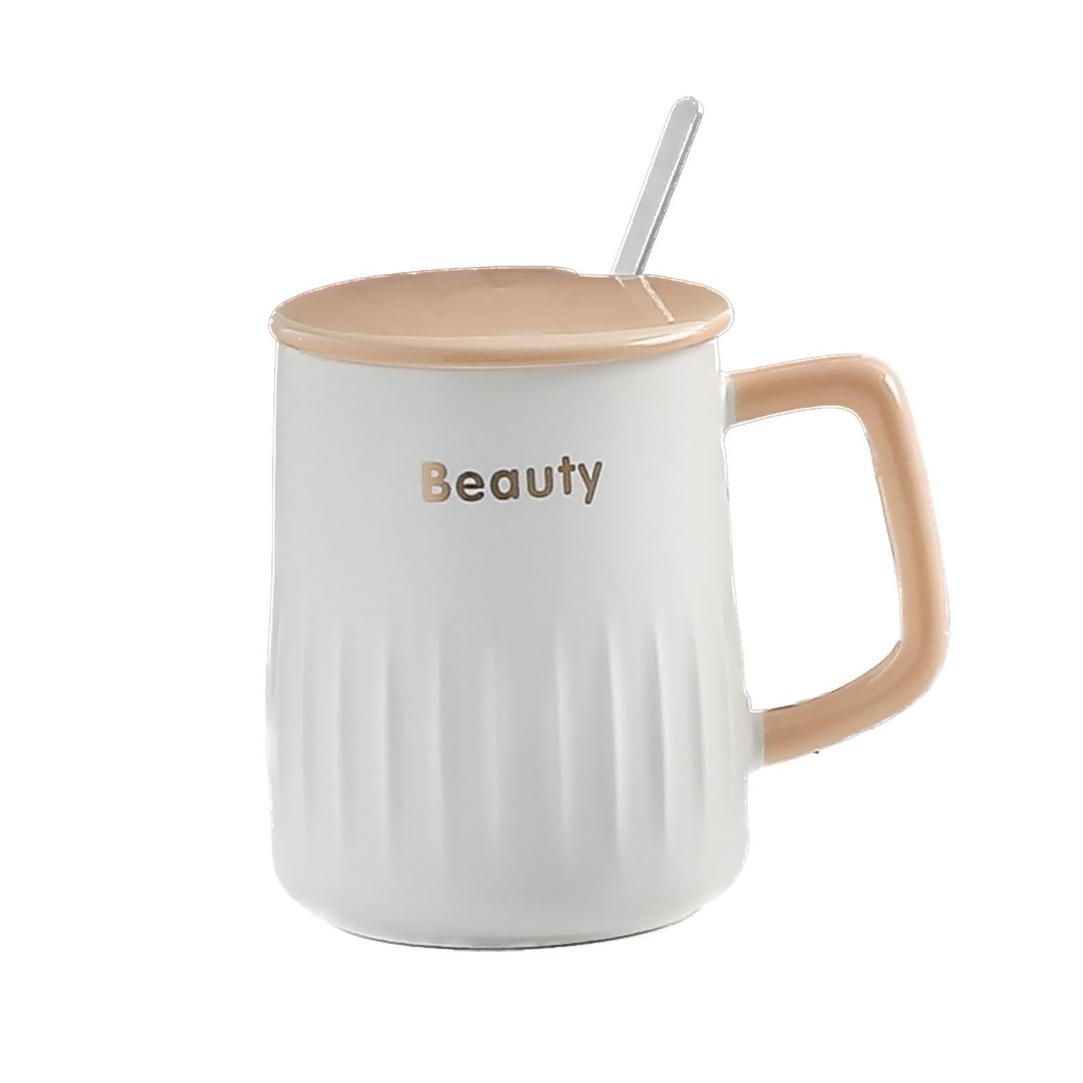 

Creative and Simple English Mug with High Appearance Office and Household Ceramic Cup Large Capacity Couple Water Cup Coffee Cup 440ml