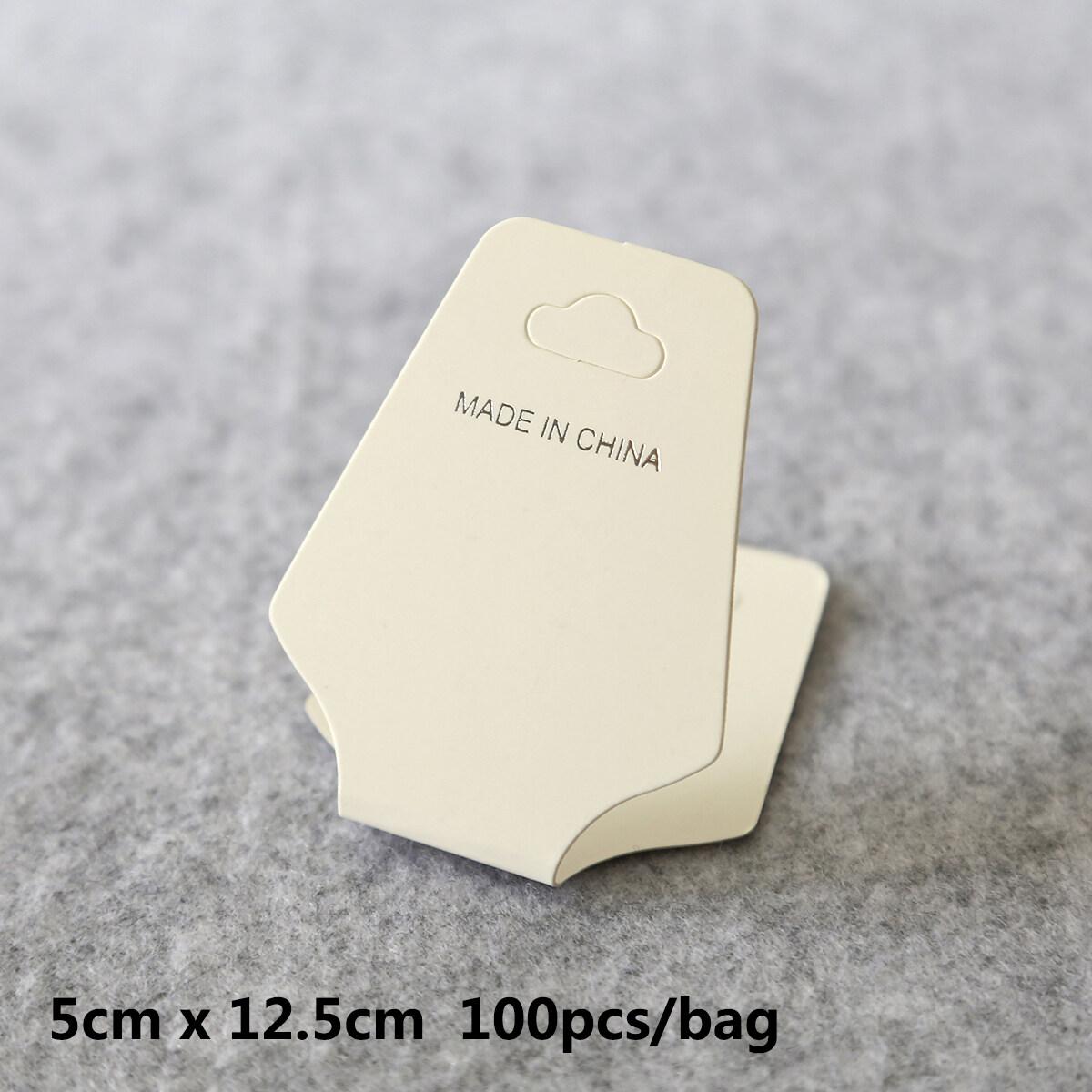 

100 шт./пакет, крафт-бумага, лента для волос, упаковка для карточек, ПВХ-бирки, демонстрационные карты для ювелирных изделий, серьги, браслет, ожерелье, подвесные открытки 5x12.5cm