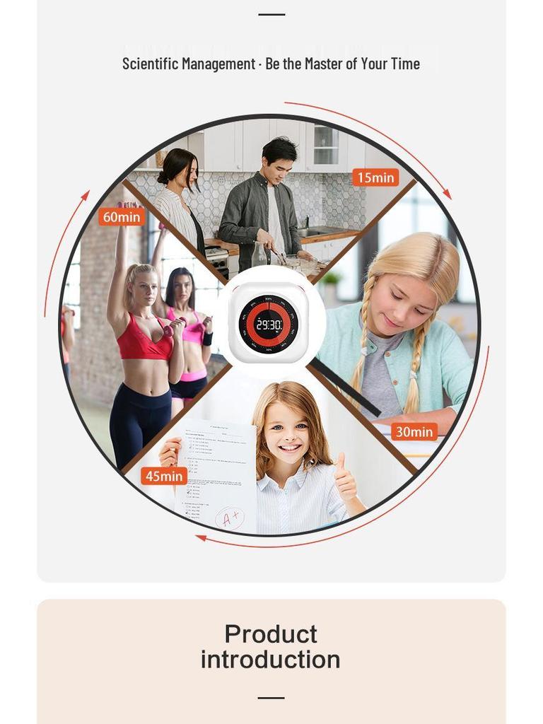 Silent Visual Timer: Study, Kitchen, Fitness & Self-Discipline Aid