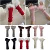 Punk Sleeve Feathered Gloves Wrist Warmer for Costume Party Short Mitten