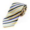 Michiko London Brand Necktie, Made In Japan, 100% Silk, Jacquard Weave, Striped Pattern (Pattern A: Yellow)