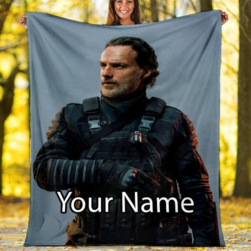 Custom Name The Walking Dead Theme Printed Blanket - Perfect for Couch, Bed, Travel & Outdoor Use | Machine Washable, Cozy & Durable.