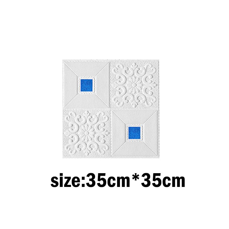 Waterproof and Moisture Proof 35x35cm 3D Tile Brick Wall Sticker Self-Adhesive Foam Board Wallpaper Bedroom Room Home Decoration