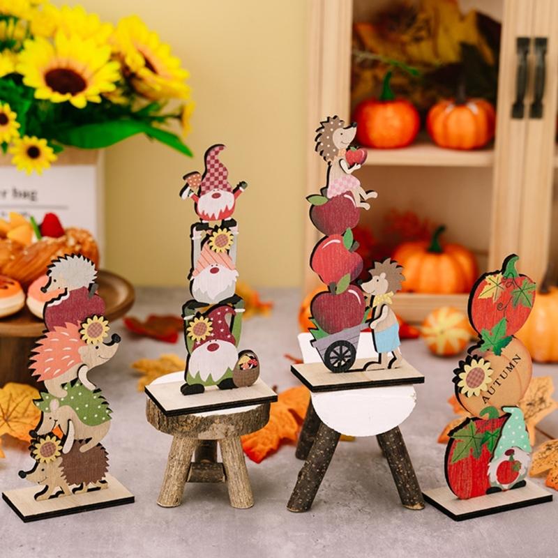 Wood Autumn Signs for Thanksgiving Mantelpiece Embellishments for Autumn Home Garden Decors