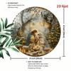 Vintage Catholic Nativity Scene Tin Sign 8 Inch Religious Wall Art Aluminum Metal Decor Indoor Outdoor Home Christmas Round