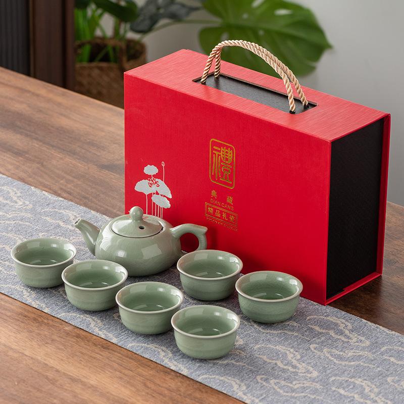 Geyao Ru Kung Fu Tee-Set Guochao Geschenkbox Keramik Tee-Set Geschenke Firmen-Jahresversammlung Geschenke