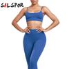 Bezešvé Fitness Gym Legíny Dámské Tepláky Skinny Stretch Push Up Legíny Sety Letní Y2K Set 2ks
