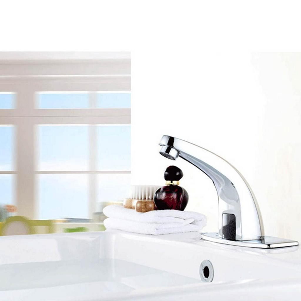 Automatic Infrared Sensor Basin Faucet Kitchen Smart Touchless Sink Cold Tap Single Handle Deck Mount + Controller Box