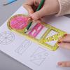 Multifunctional Geometric Ruler Geometric Drawing Template Plastic Stereo Geometry Ellipse Drafting Scale Ruler Measuring Tool