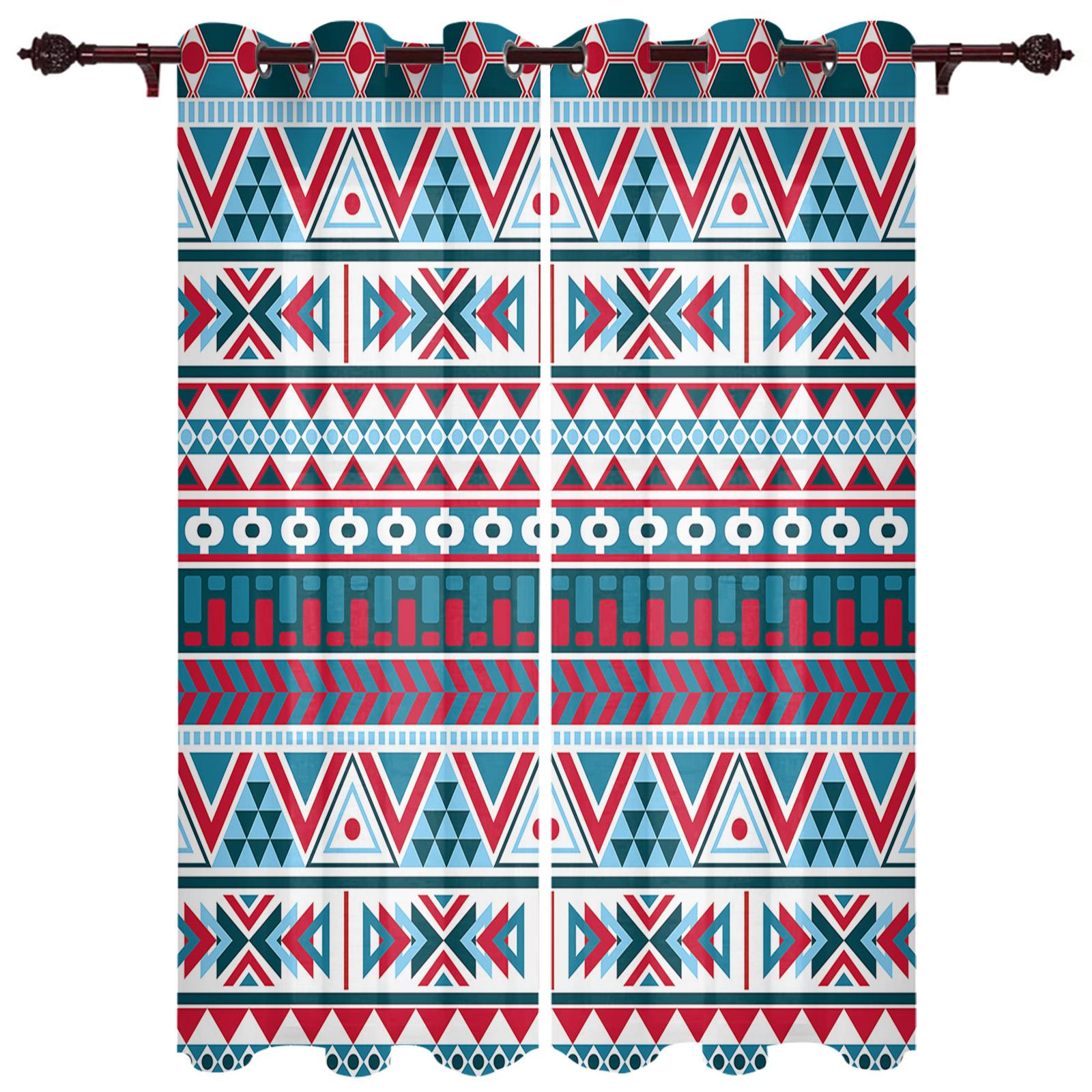 Шторы для окон с узором ацтеков для гостиной — фото 6