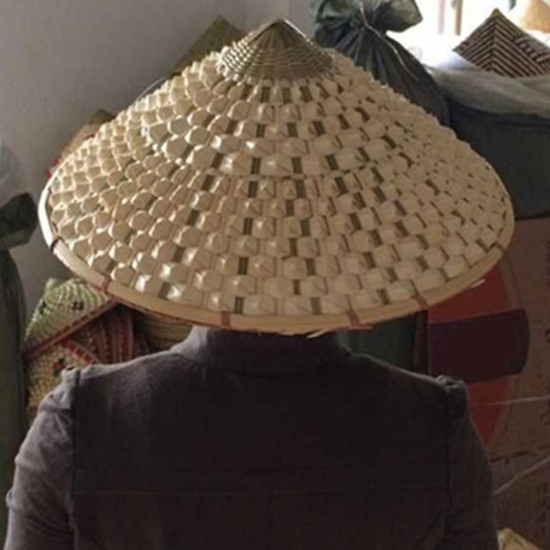 Oriental Hat Bamboo Weave Hat Asian Style Comfortable Fit Ideal for Gardeners Farmers and Vintage Fashion Lover
