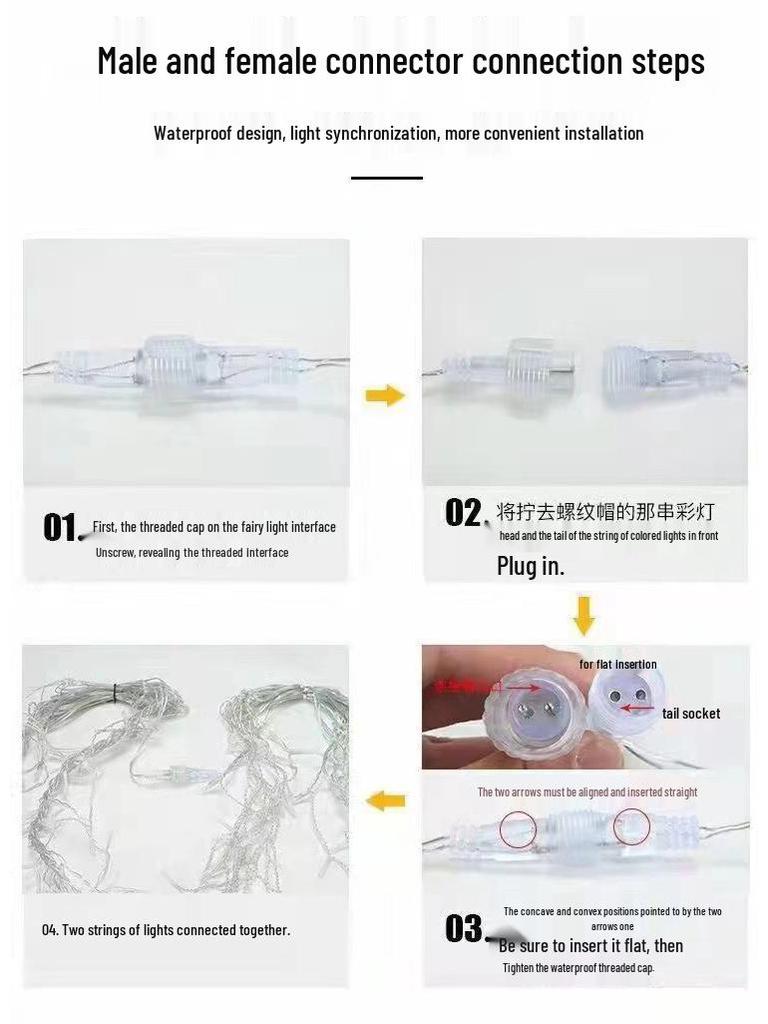 Solar LED Starry Icicle String Lights for Outdoor Wedding Decorations