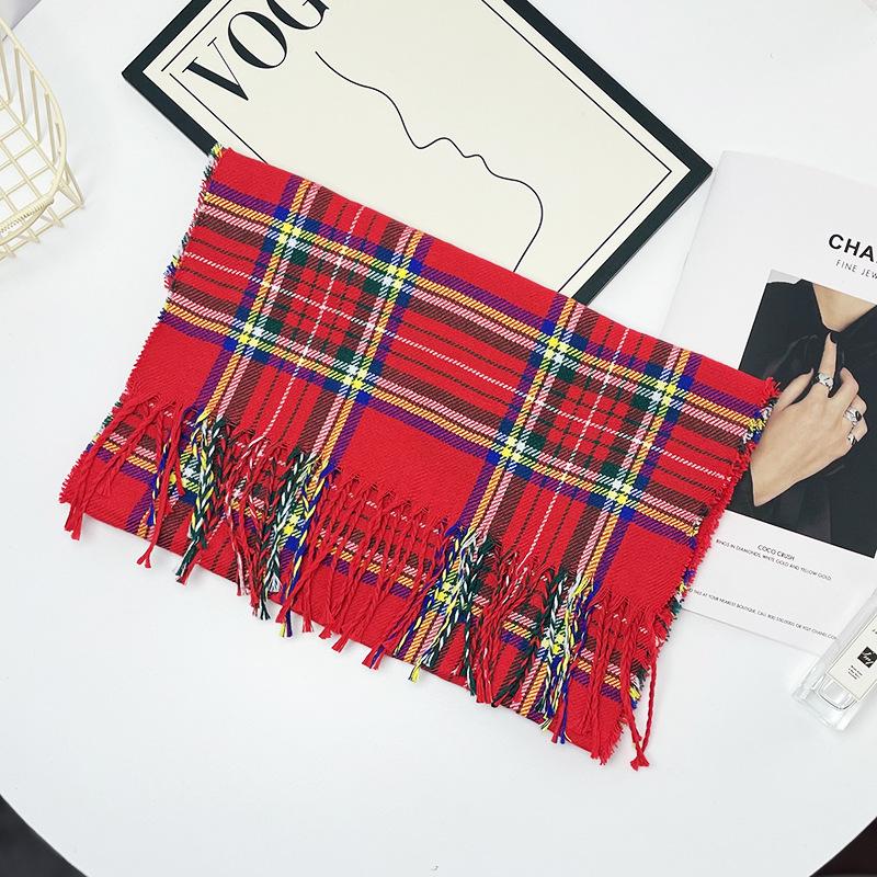 צעיף משבצות לסתיו וחורף: קשמיר חיקוי איכותי, רב-תכליתי וחם לגברים ונשים.