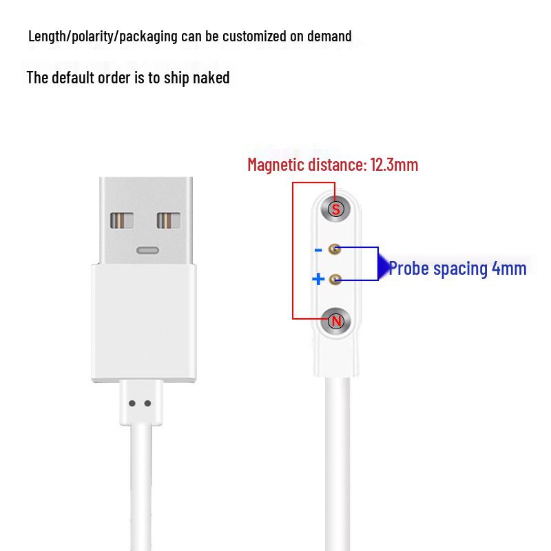 Smartwatch Charging Cable: 4P2P Pin, 2/4 Core, Magnetic Charger