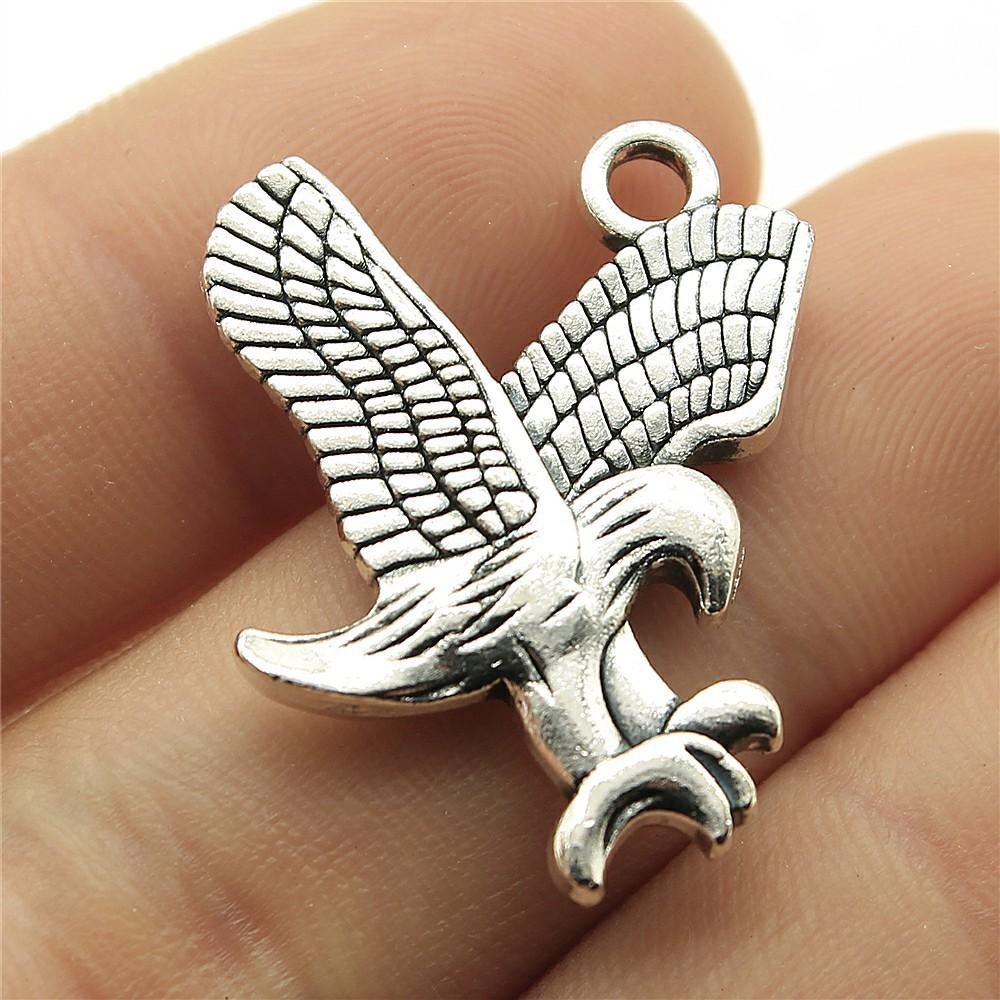 5pcs Big Bird Pendant Charms Antique Silver Color Pendants Making DIY Handmade Tibetan Finding Jewelry