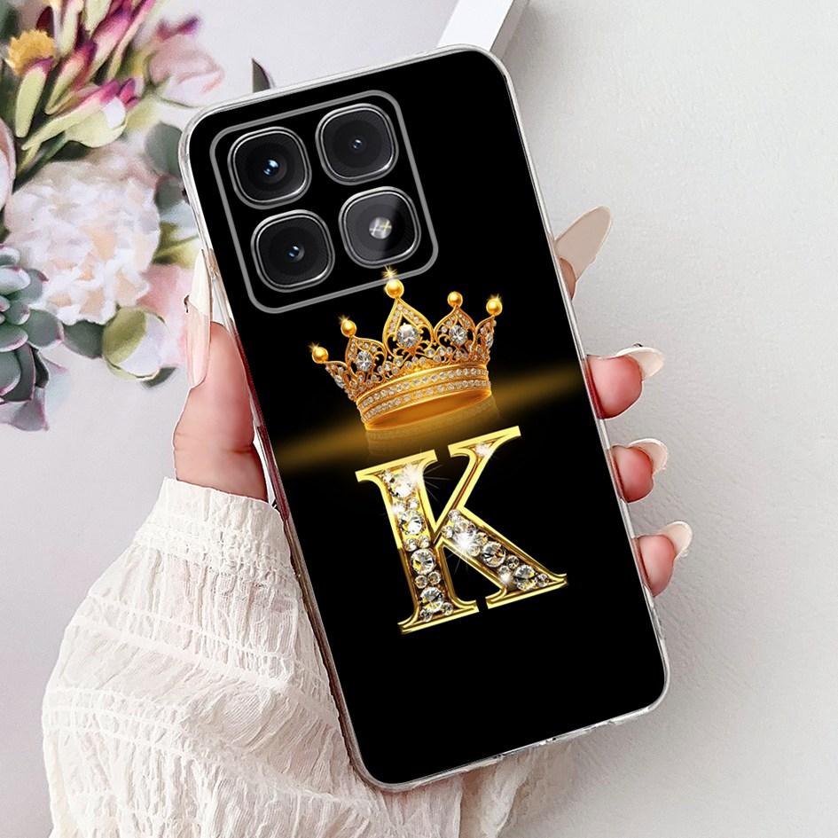 For Xiaomi 14T Pro 5G Case Luxury Crown Letters Soft Silicone Couple Phone Cover For Xiaomi 14T Mi14T 14TPro 2024 Protect Shells