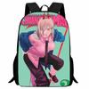 Printed Two-Dimensional Chainsaw Man Schoolbag, Primary School Student Cartoon Chaaw Man Backpack