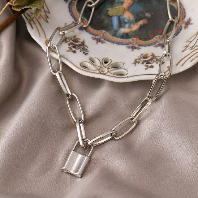 Multi Layer Lover Lock Pendant Choker Necklaces Steampunk Padlock The Chain Necklaces Collier Best Couple Jewelry Present GiftFashion Pendant