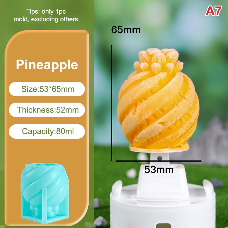 Stampo per Gelato alla Frutta M-Food-Safe Design 3D Fragola Mango Pesca Rilascio Facile Stampo per Torta, Cioccolato, Gelatina, Sapone Fai da Te