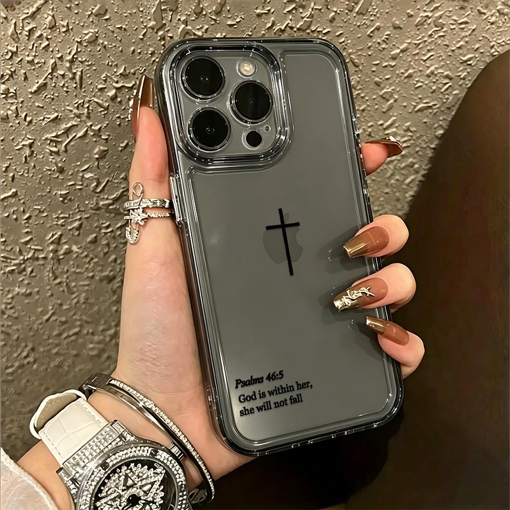 Scripture On The Cross Fashion Phone Case For Iphone 17 16E 15 11 12 14 13 Pro Max 16 Plus 17E Air Shockproof Cover Fundas