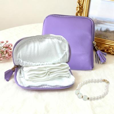 Estojo Organizador de Joias em Couro Sintético Portátil para Relógios, Brincos, Colares, Pulseiras, Anéis, Bolsa de Armazenamento com Forro de Veludo, Bolsa para Joias com Bolsos