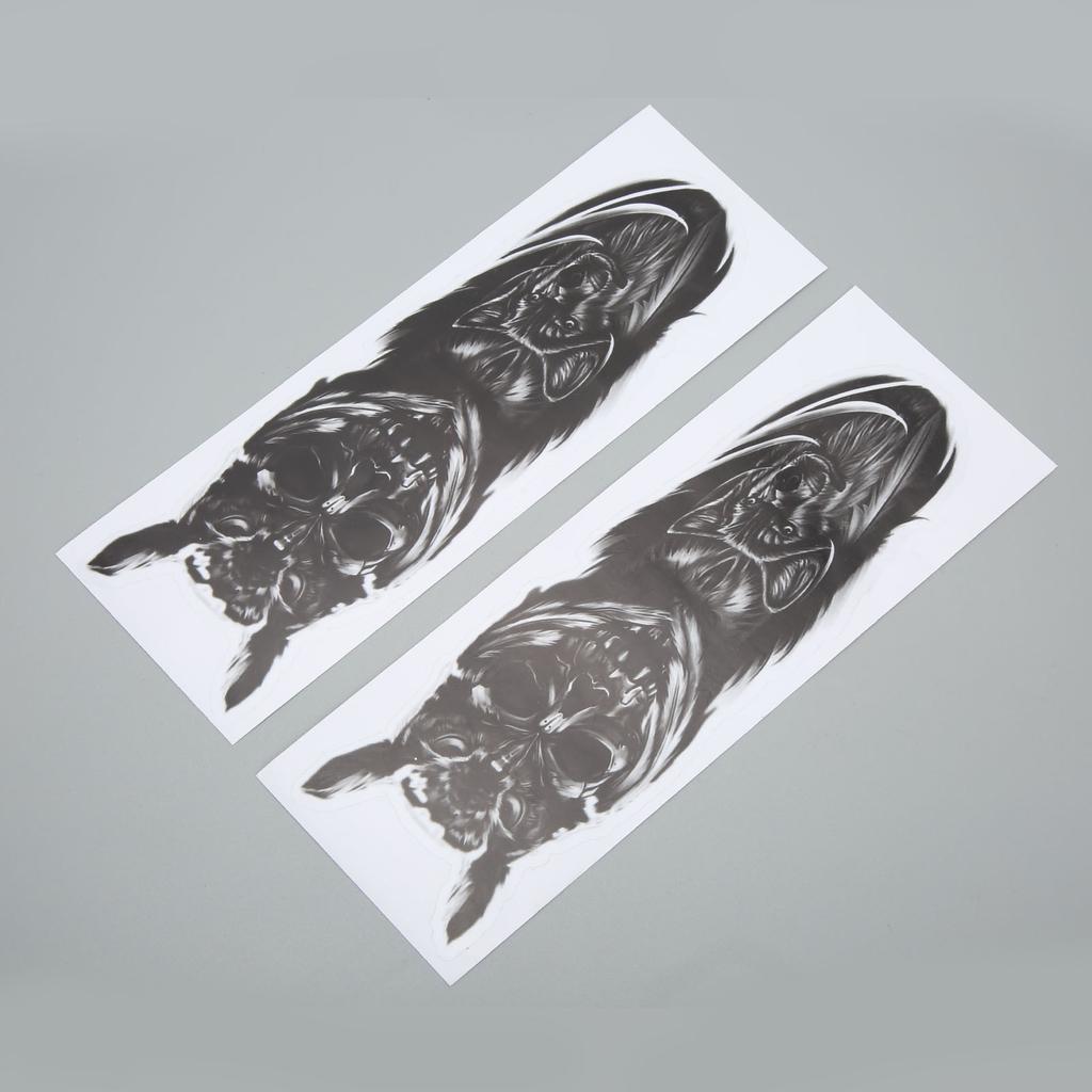 2Pcs Motorcycle Shock Sticker Paper Universal Modification Stickers Strong StickinessSkull Wolf