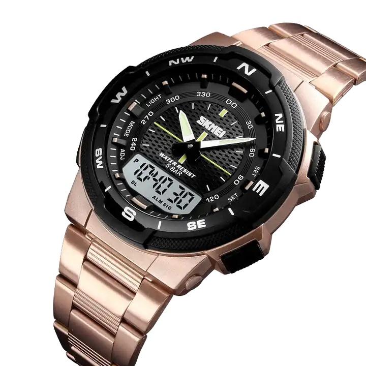Skmei 1370 Original High Quality Men's Wrist Watch Digital Alarm Clock Direct Factory Supply Business Luxury Fashion Wrist Watch