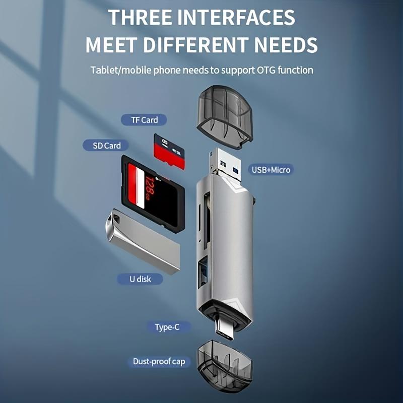 6 In 1 Multifunction Usb 3.0 Card Reader U Disk Flash Drive Memory Card Reading Adapter Phone Accessories