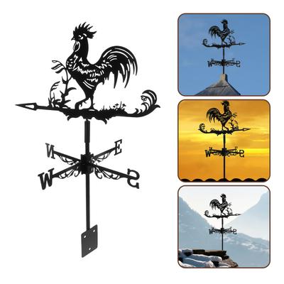 Schmiedeeisen Hahn Wetterfahne Außenschmuck Fahnen Modellierung Wetterfahne Terrasse Gartendekor Kind Dekorativ Bauernhof