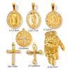 1 Piece Religious Cubic Zirconia 18K Gold Plated Virgin Mary Cross Pendant 304 Stainless Steel Charms For DIY Necklace Making
