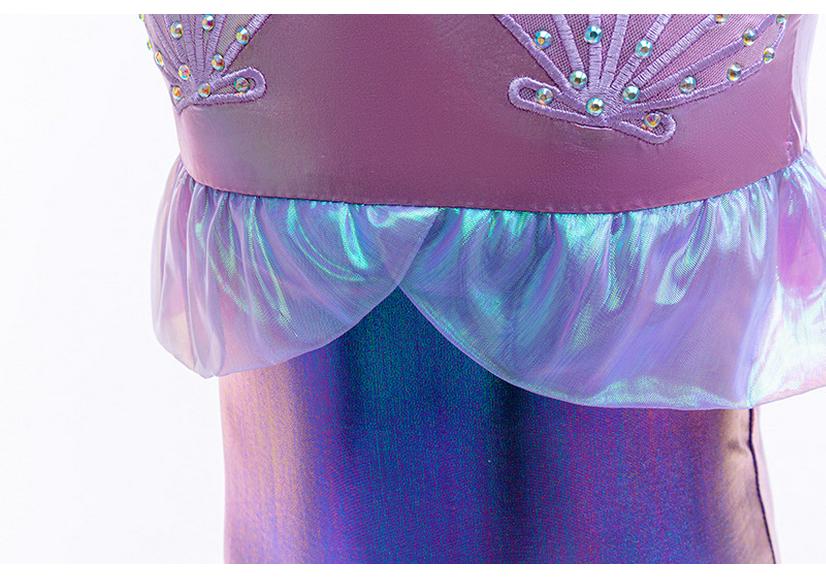Girls' Purple Mermaid Spaghetti Strap Dress - Formal Costume & Performance Wear