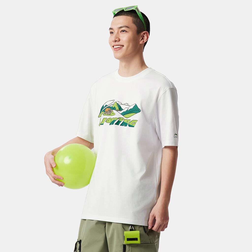 Li Ning Sports Life Collection T Shirt Men's Standard White Spring AHSV369-1