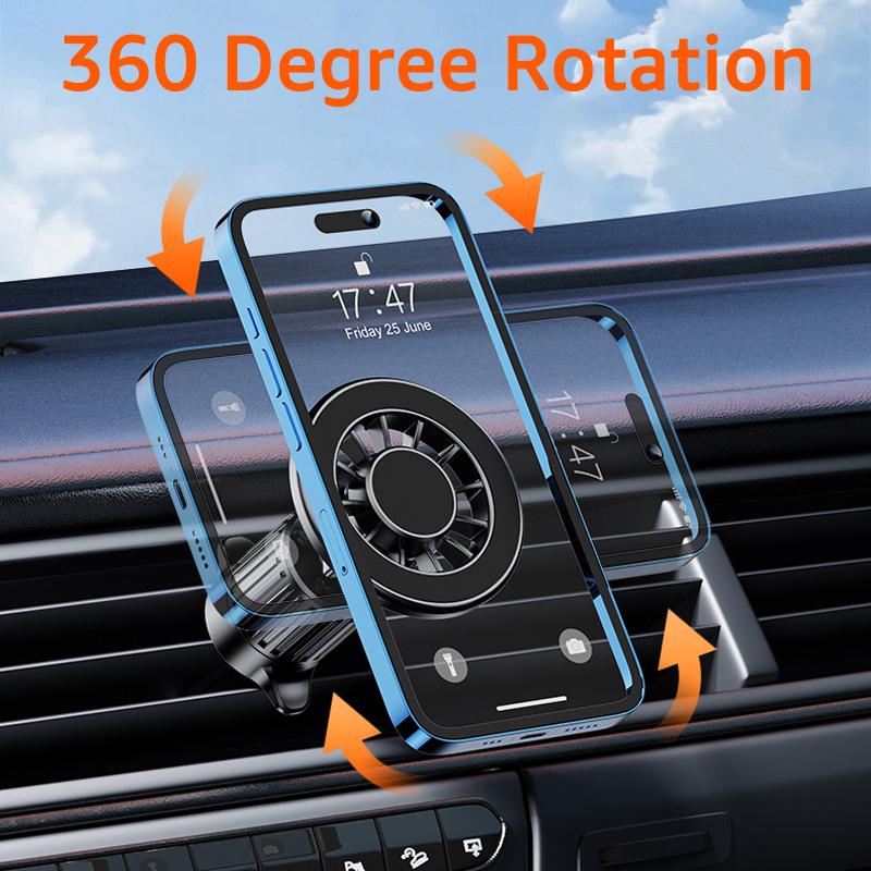 Universal Magnetic Car Air Vent Mobile Phone Clip GPS Brackets for iPhone 17 Xiaomi Samsung Strong Magnet Car Cradle for MagSafe