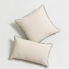Square Plant Flower Embroidery Pillowcase Cotton Soft Natural Pastoral Style Cushion Cover for Living Room Sofa
