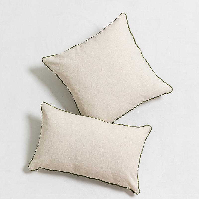 Square Plant Flower Embroidery Pillowcase Cotton Soft Natural Pastoral Style Cushion Cover for Living Room Sofa