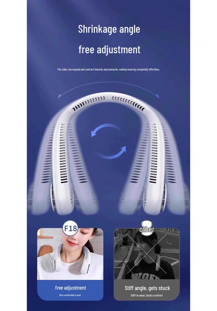5-Speed Bladeless Neck-Hanging USB Rechargeable Mini Fan