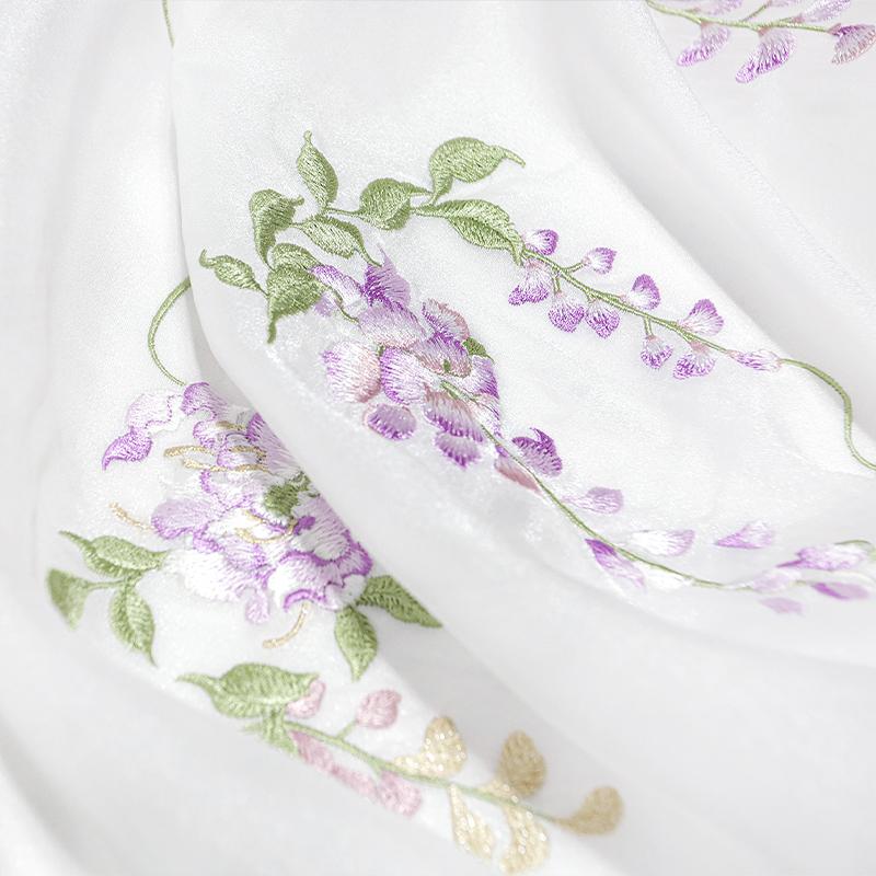50X150Cm Chinese Style Embroidery Wisteria Fabric Gradient Edges Designer Fabric Diy Sewing Hanfu Dress Doll Costume Cloth