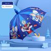 2026 New Model Children's Umbrella Cartoon Black Plastic Dual-Use Umbrella for Sun and Rain, Automatic Reflective Strip Long-Handle Umbrella for