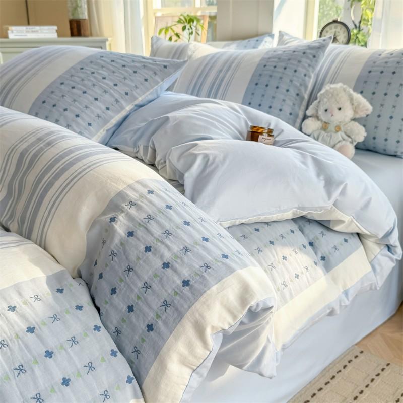 Luxury Lightweight Cotton Bedding Set Dorm Bed Sheets Pillowcases