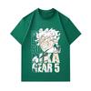 Men's 100% Cotton Crew Neck Short Sleeve T-Shirt, Monkey D Luffy Gear 5 Sun Nika Anime Printed Casual Soft Lightweight Tee for Daily Wear